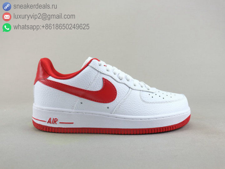NIKE AIR FORCE 1 LOW '07 SE WHITE RED LEATHER MEN SKATE SHOES